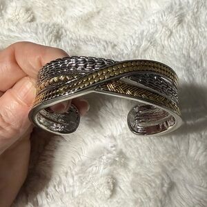Art deco two toned silver gold bracelet